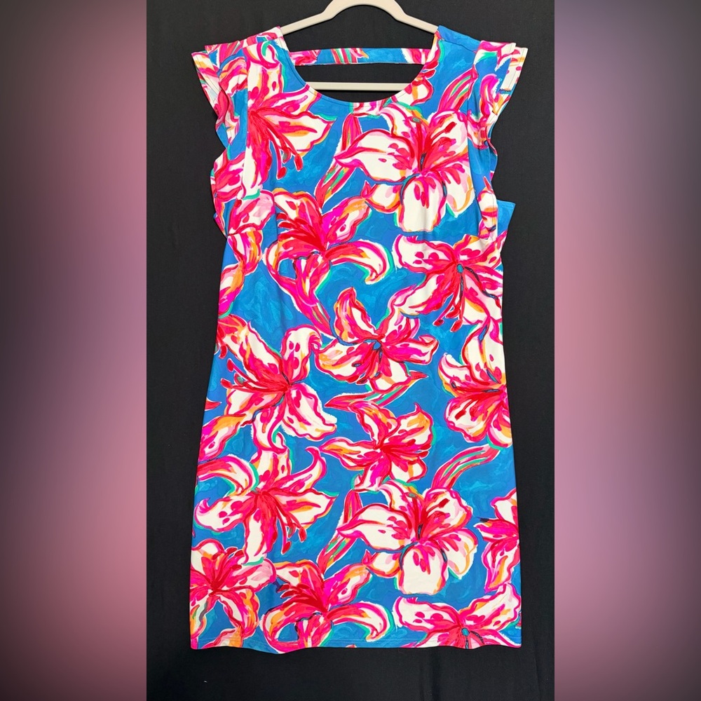 Tiger Lilly Floral Sleeveless Dress - Blue and Pink Beach Swimming Cover resort